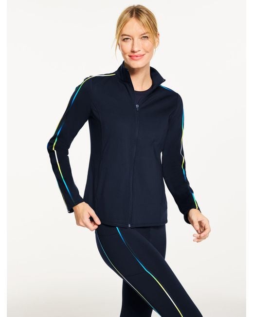 Talbots Blue Sport Fleeceback Full-zip Jacket
