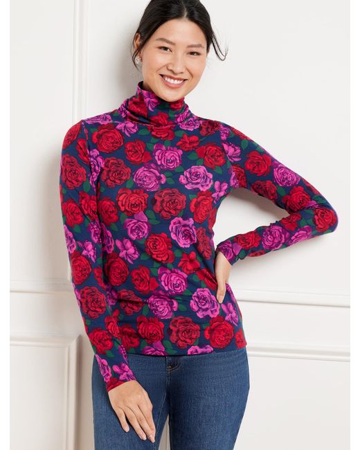 Talbots Red Classic Turtleneck Top