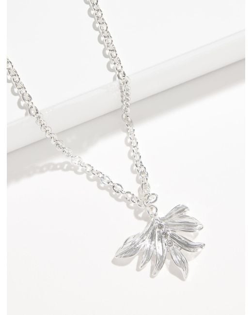 Talbots White Palm Leaf Necklace