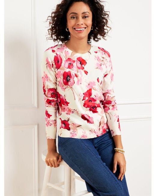 Talbots Red Charming Cardigan Sweater