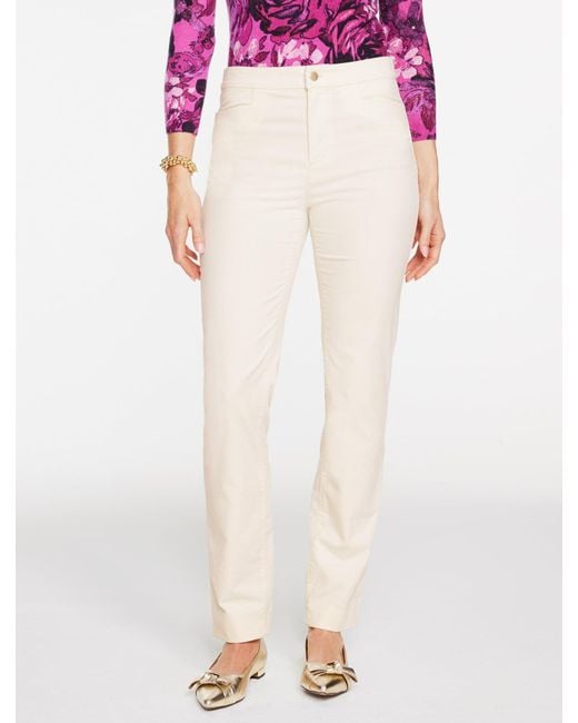 Talbots White Straight Leg Stretch Velveteen Pants