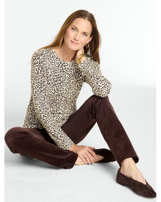 Talbots Brown Long Sleeve Crewneck T-shirt