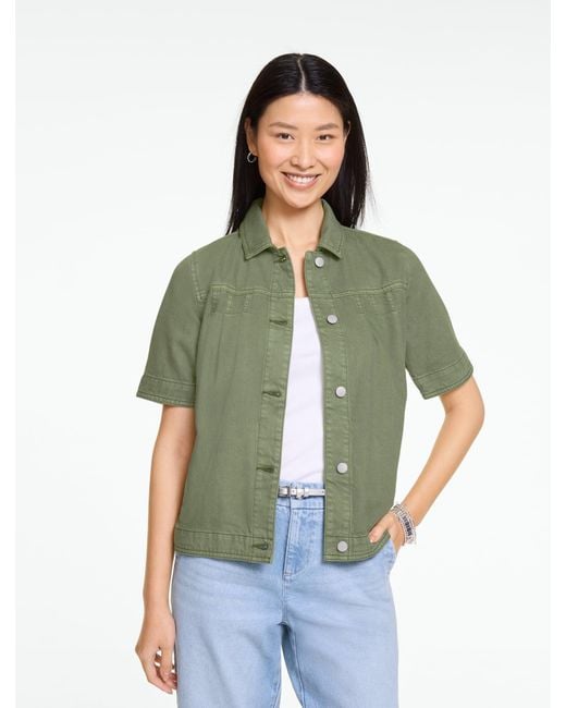 Talbots Green Short Sleeve Jean Jacket