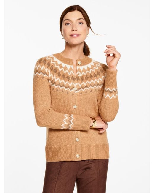Talbots Natural Crewneck Cardigan Sweater