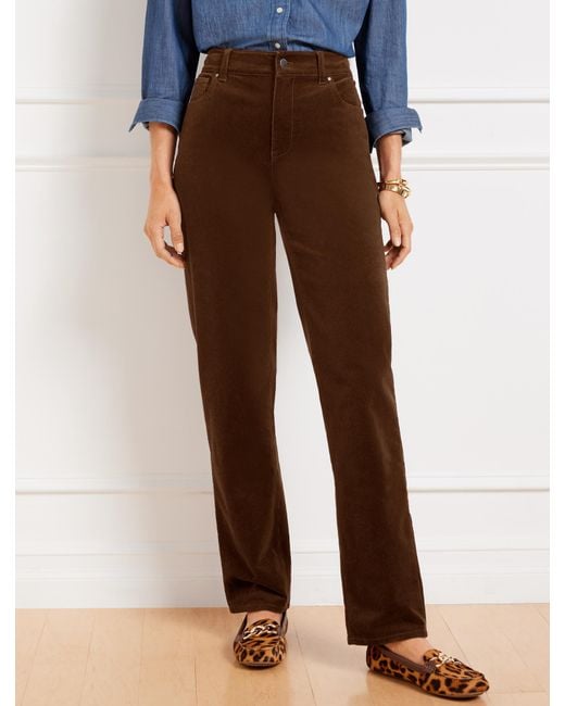 Talbots Brown Stretch Corduroy Relaxed Straight Leg Pants