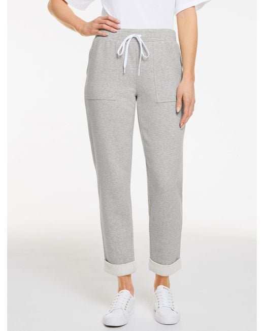 Talbots Gray Cozy French Terry Taper Leg Pants