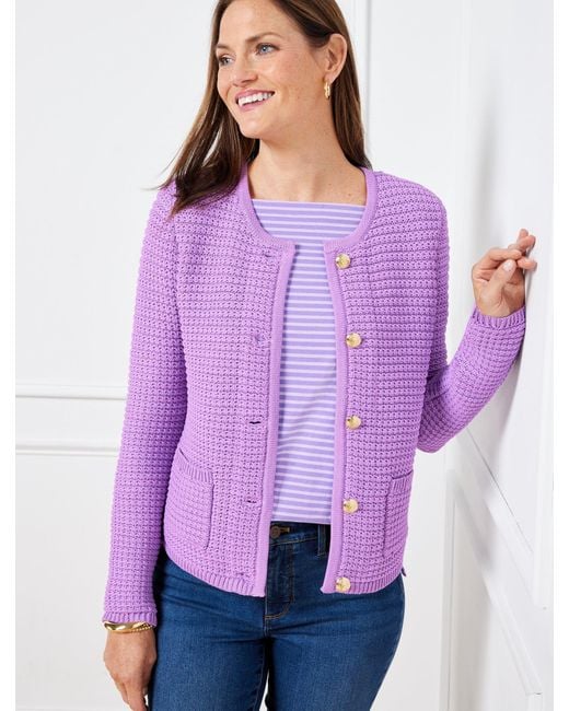 Talbots Purple Kate Cardigan Sweater