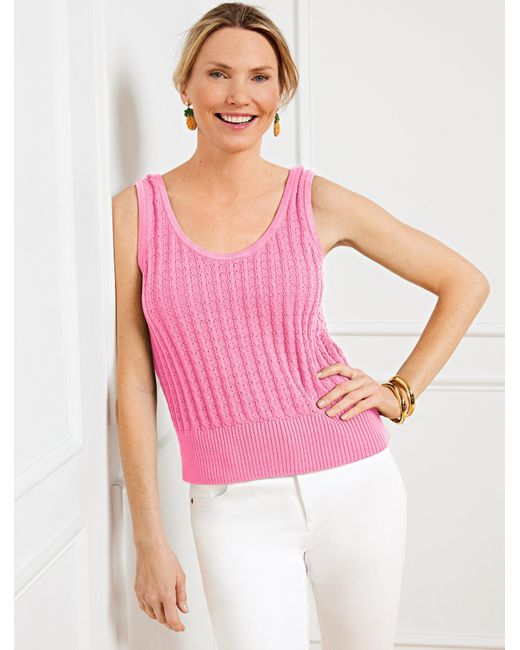 Talbots Pink Textured Sweater Shell