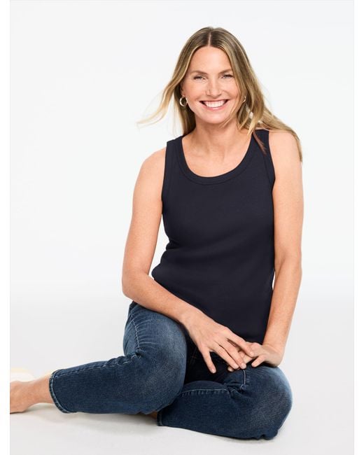 Talbots Blue Rib Sleeveless Tank Top