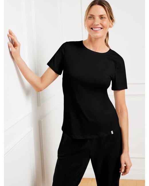 Talbots Black Supersoft Jersey Short Sleeve T-shirt