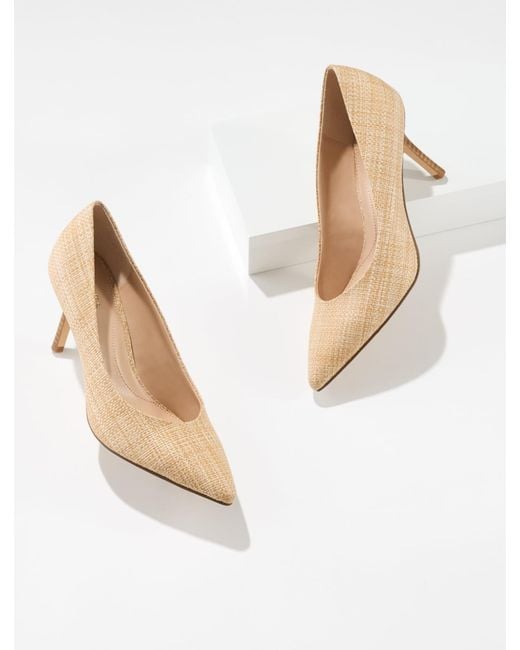 Talbots Natural Sasha Raffia Pointed Toe Pumps