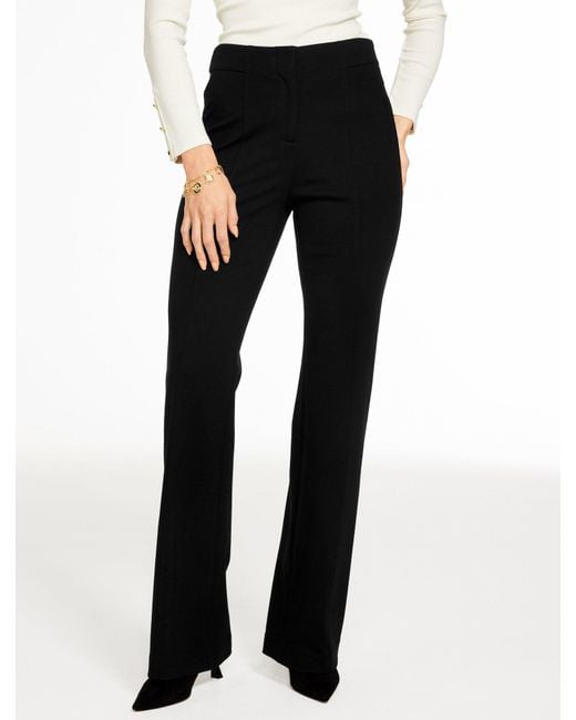 Talbots Black Luxe Ponte Flare Leg Pants