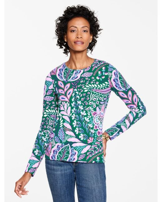 Talbots Blue Long Sleeve Crewneck T-shirt
