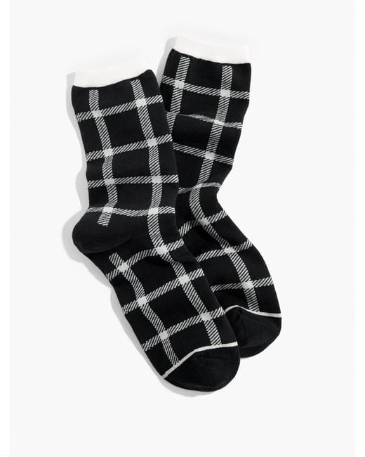 Talbots Black Windowpane Trouser Socks