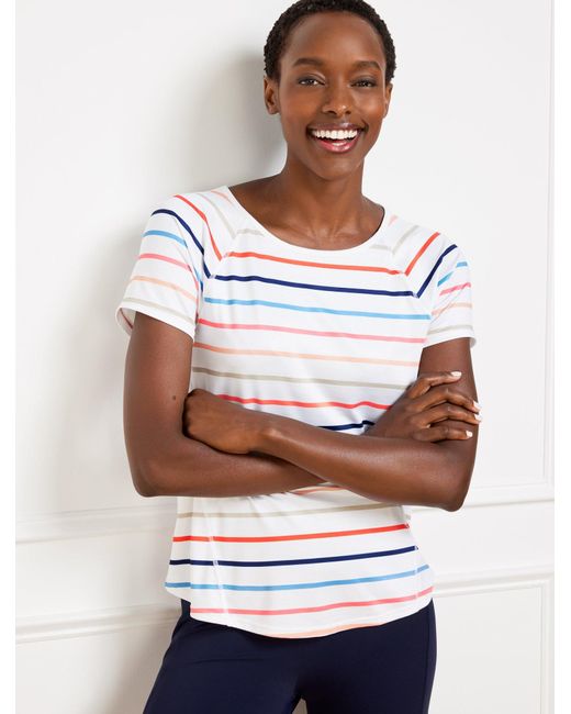 Talbots White Cool Slub Active Short Sleeve T-shirt