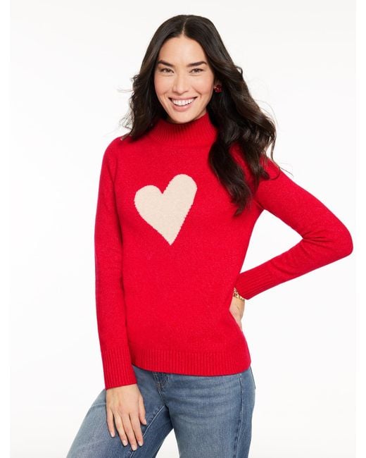 Talbots Red Mockneck Pullover Sweater