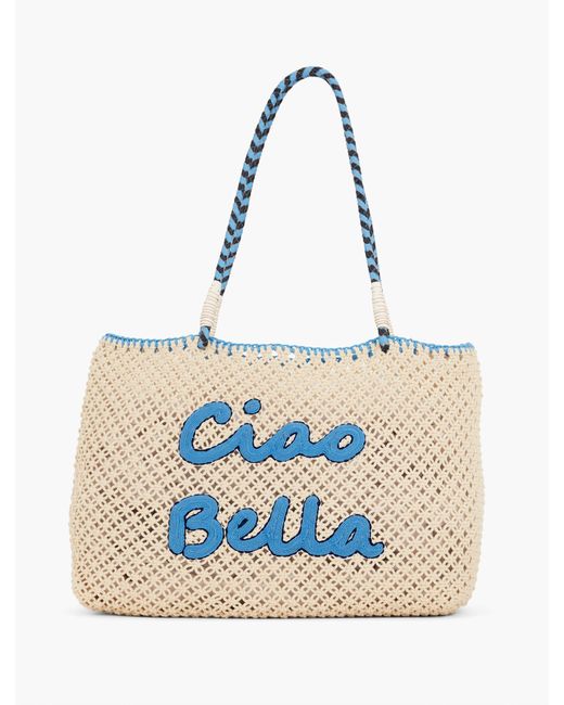 Talbots Blue Ciao Bella Knotted Rope Soft Beach Tote