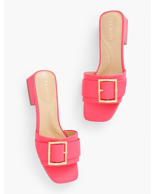 Talbots Pink Viv Soft Nappa Slide Sandals