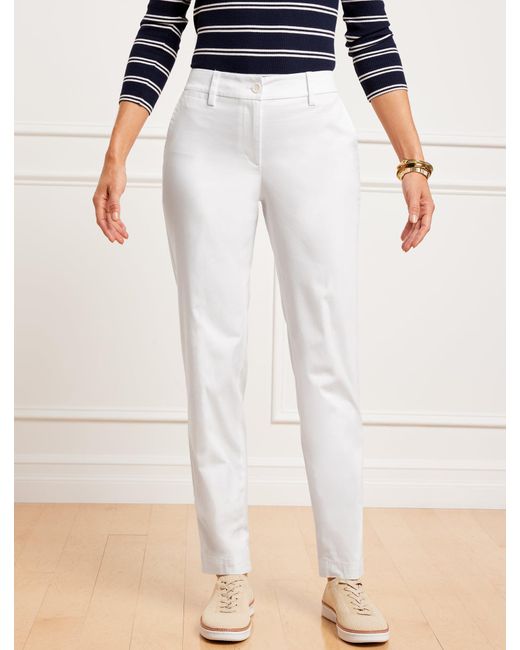 Talbots White Straight Leg Perfect Chinos Pants