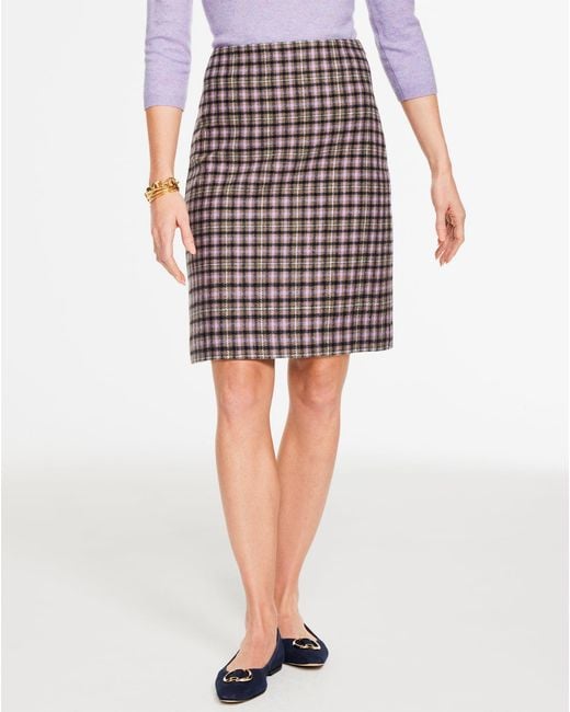 Talbots Green Pemberley Plaid A-line Skirt
