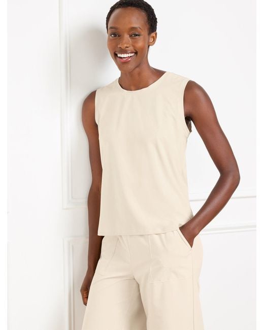 Talbots Natural Lightweight Woven Stretch Tank Top