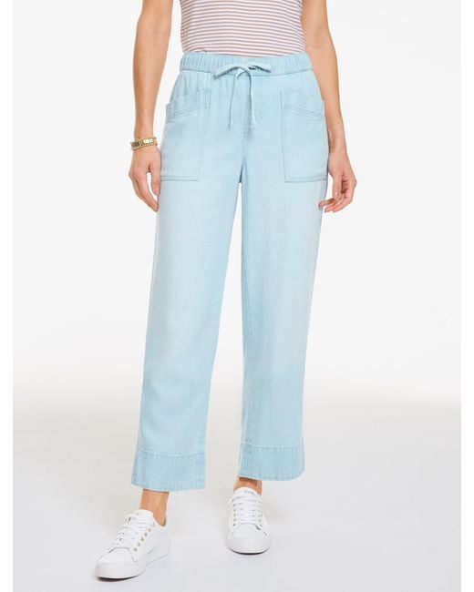 Talbots Blue Straight Crop Pull-on Jeans