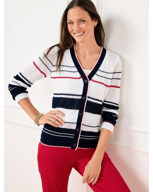 Talbots Red V-neck Cardigan Sweater