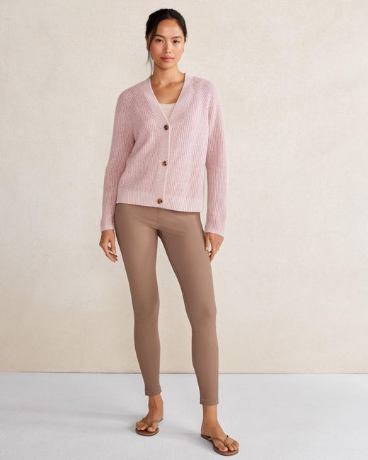 Talbots Pink Recycled Cashmere Cropped Cardigan Sweater