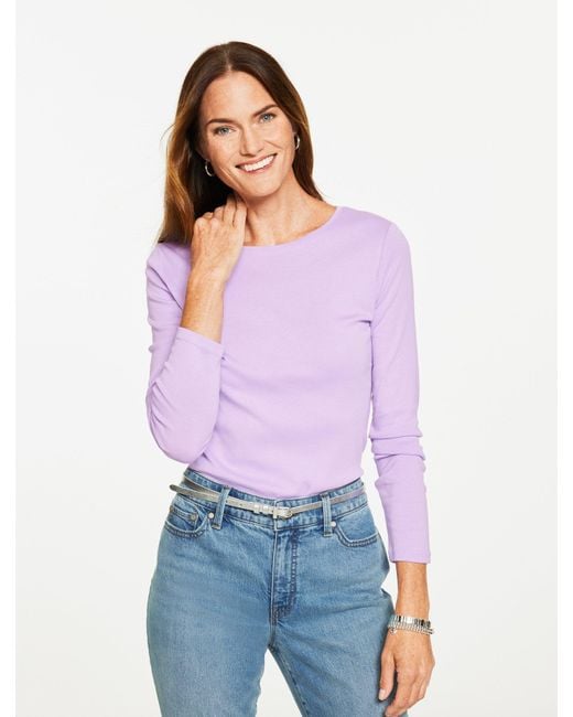 Talbots Purple Long Sleeve Crewneck T-shirt