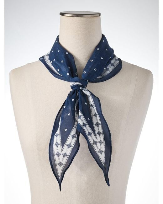 Talbots Blue Lovely Polka Dot Diamond Scarf