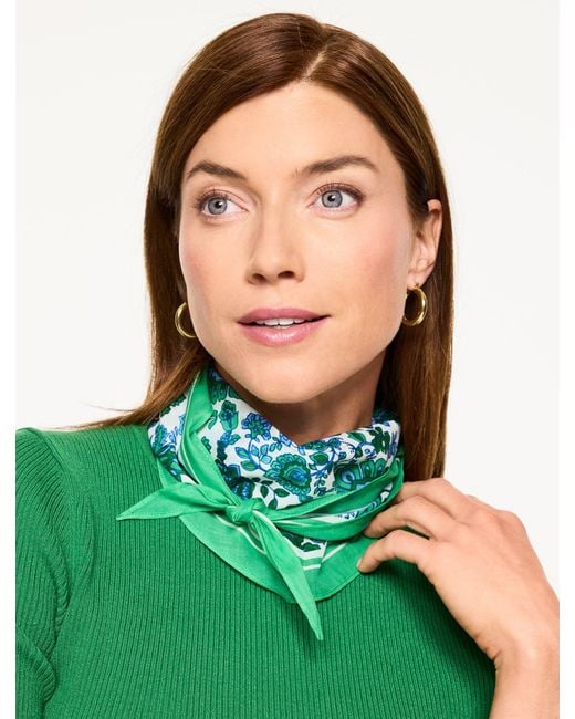 Talbots Green Jumping Jacobean Diamond Scarf