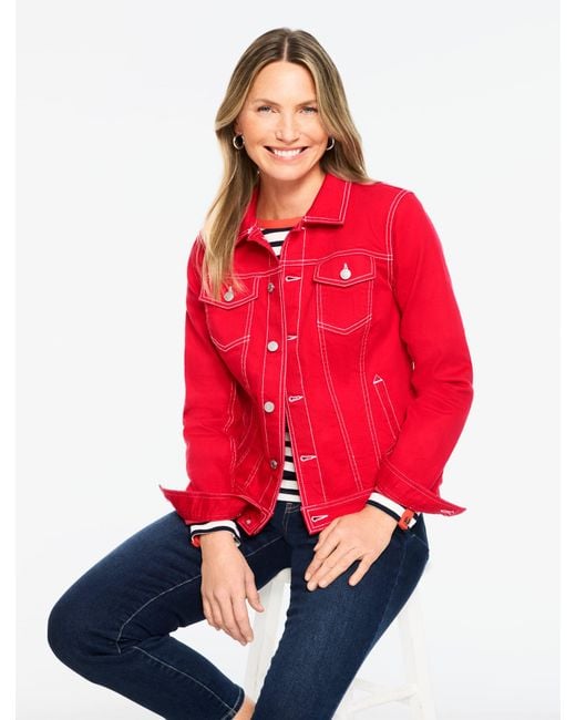Talbots Red Classic Jean Jacket
