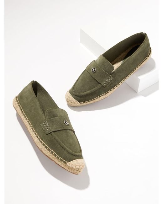 Talbots Green Isla Suede Espadrille Loafers