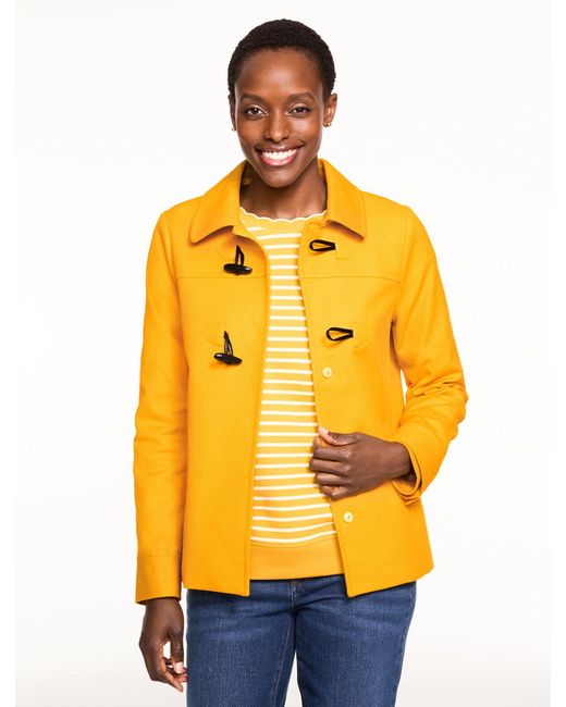 Talbots Yellow Cotton Twill Toggle Jacket