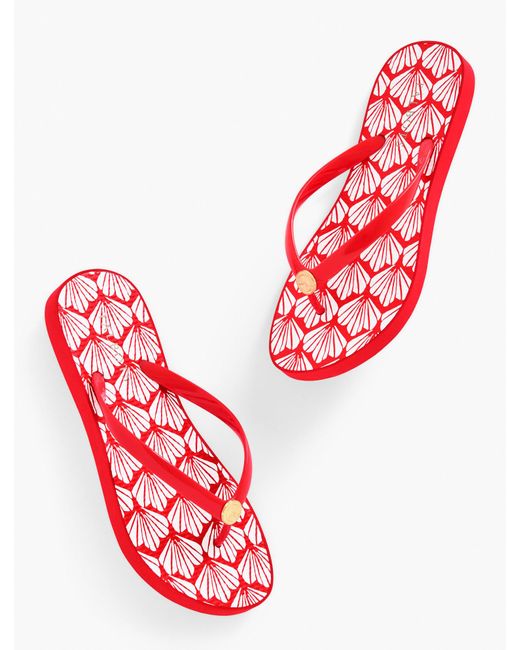 Aqua Club Red Bea Molded Thong Flip Flops