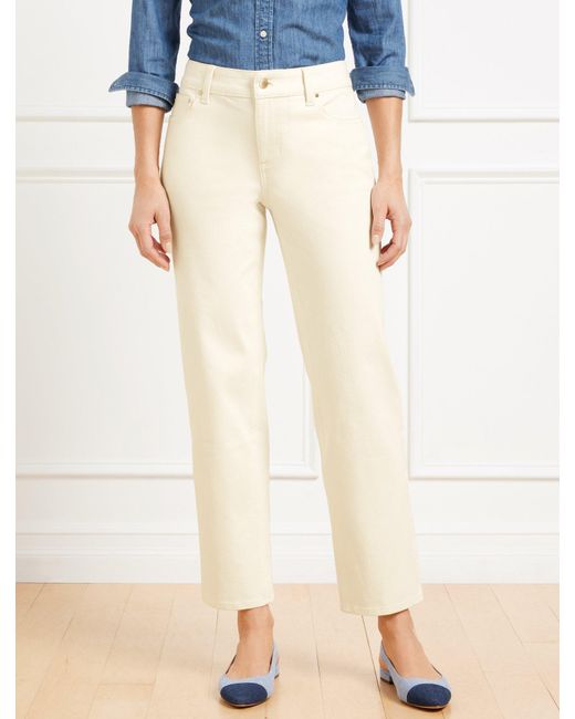 Talbots Women's White Mid Rise Stovepipe Straight Leg Jeans