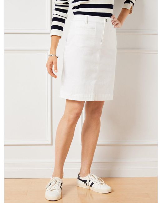 Talbots White Denim A-line Skirt