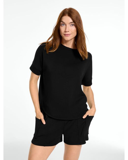 Talbots Black Airknit Stretch Crewneck T-shirt