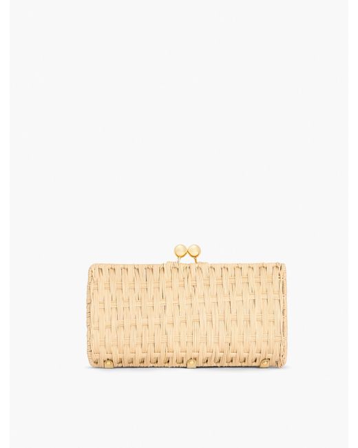 Talbots Natural Wicker Frame Clutch