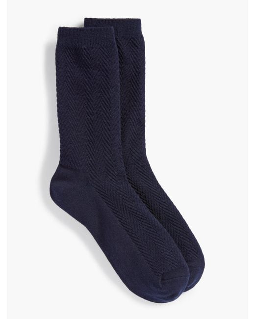 Talbots Blue Chevron Trouser Socks