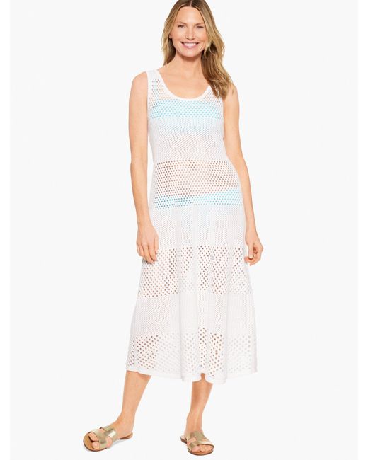 Aqua Club White Open Stitch Midi Cover-up