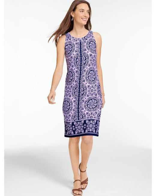 Talbots Purple Effortless Jersey Halter Shift Dress