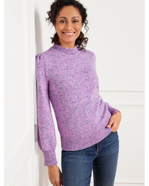Talbots Speckled Mockneck Pullover Sweater in Purple | Lyst UK