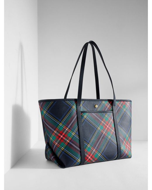 Talbots Blue Harper Jolly Tartan Tote
