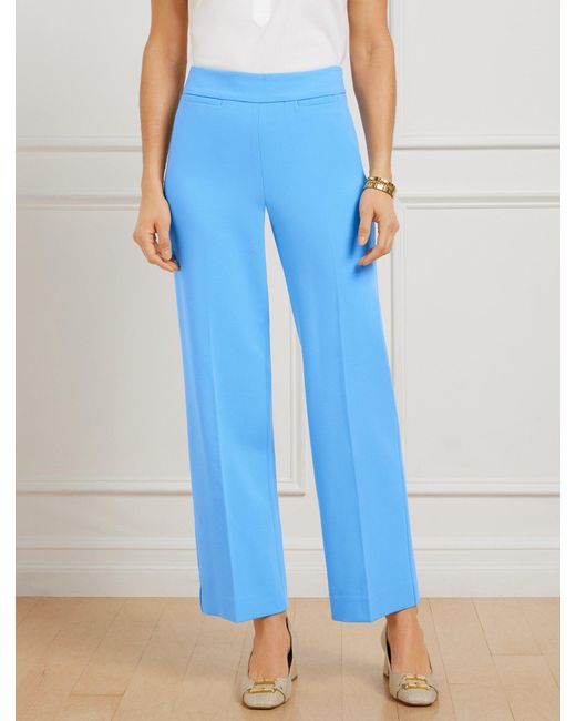 Talbots Blue Tailored Stretch Slim Wide Ankle Pants