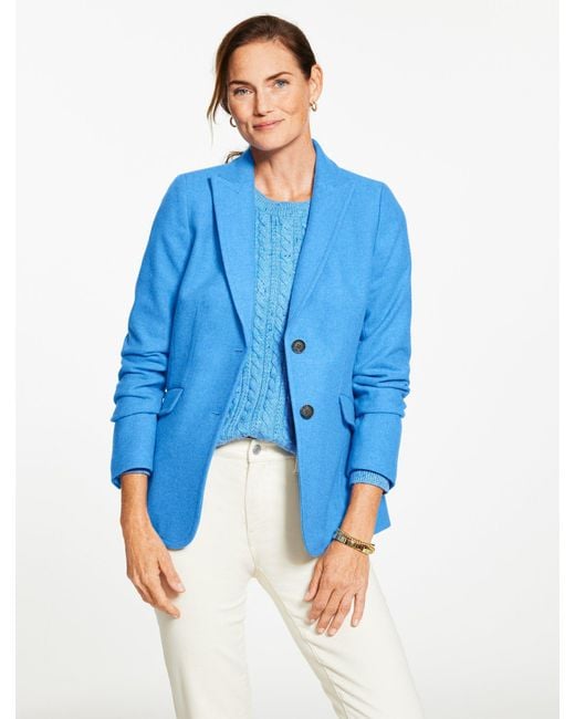 Talbots Blue Classic Shetland Blazer