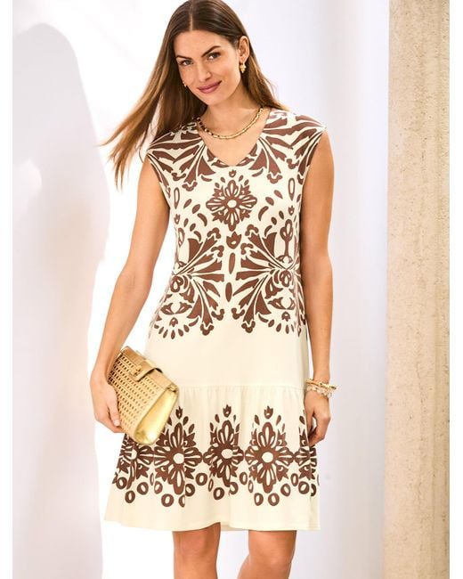 Talbots White Jersey V-neck Dress