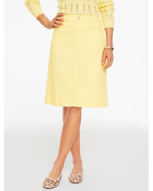 Talbots Yellow Denim A-line Skirt