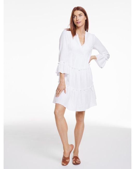 Aqua Club White Gauze Tiered Dress Cover-up
