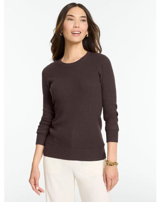 Talbots Purple Micro Cable Sweater